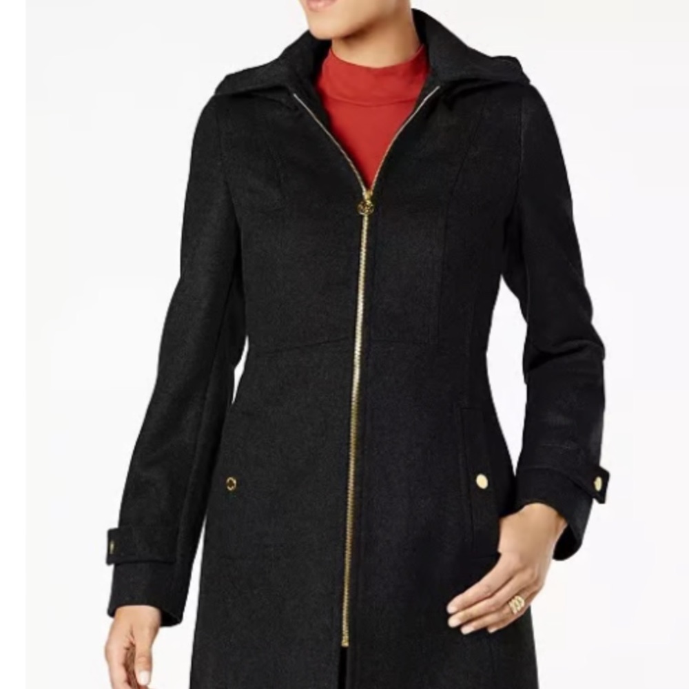 Michael Kors Hooded Wool Blend Coat